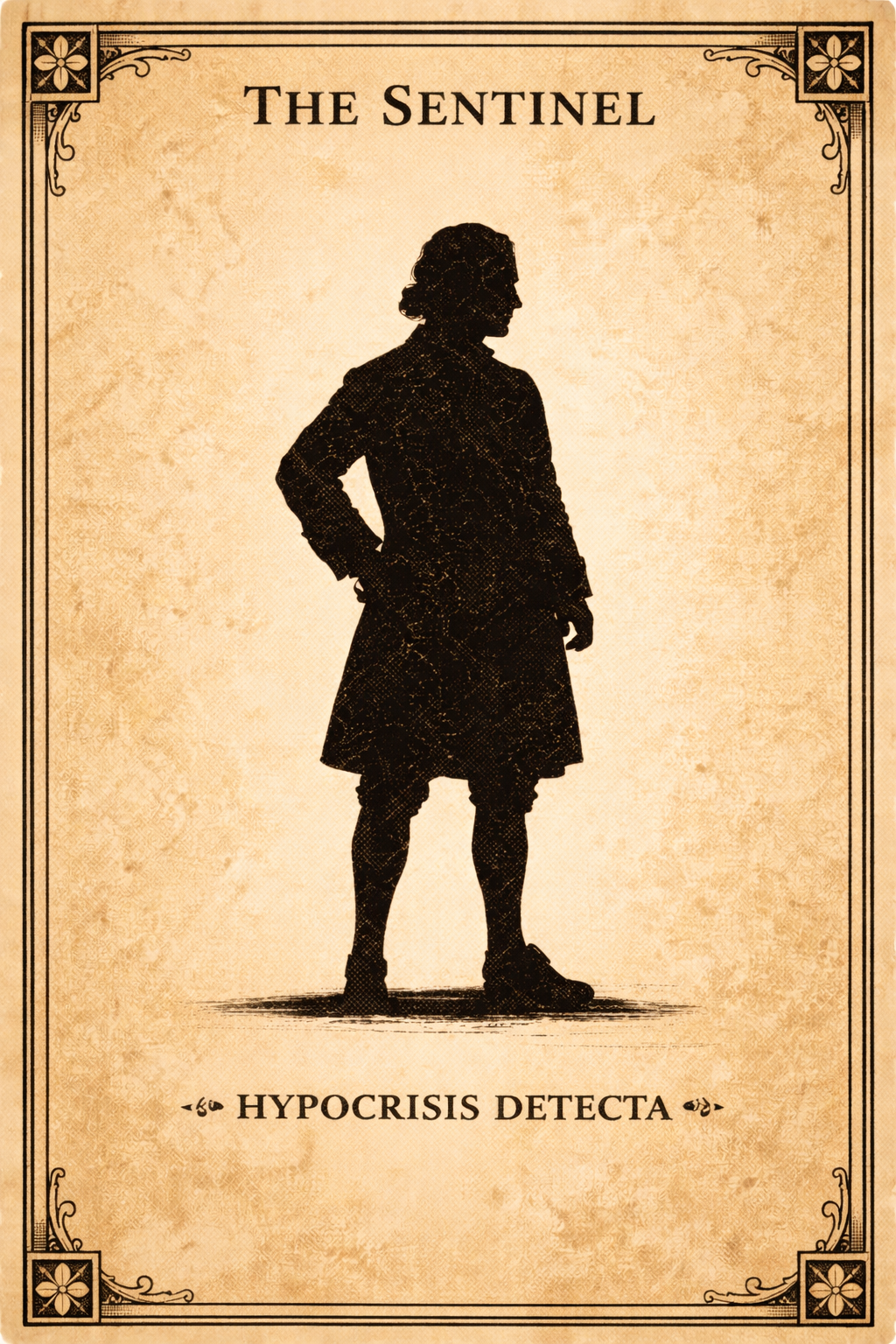 Woodcut portrait of The Sentinel